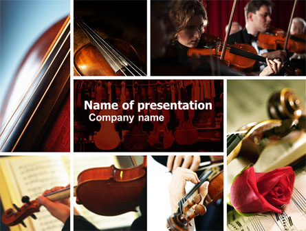 Violin Collage Presentation Template, Master Slide