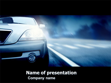 Car On the Road In Twilight Presentation Template, Master Slide