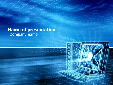 Personal Computer Wired Model Presentation Template, Master Slide