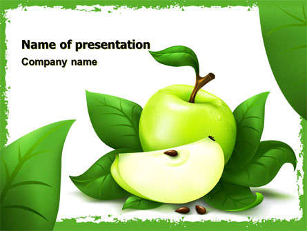 Cut Green Apple Presentation Template, Master Slide