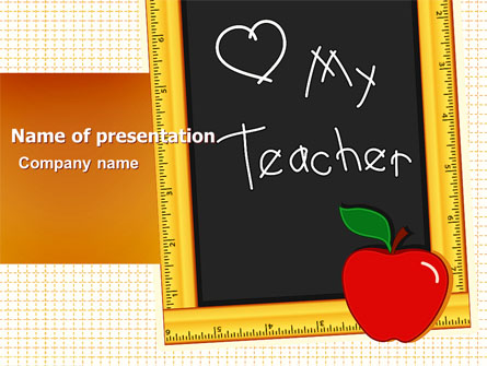 I Love My Teacher Presentation Template, Master Slide