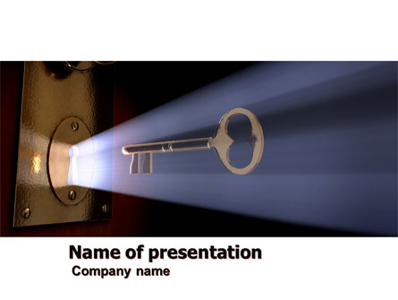 Keyhole With Light Beam Presentation Template, Master Slide