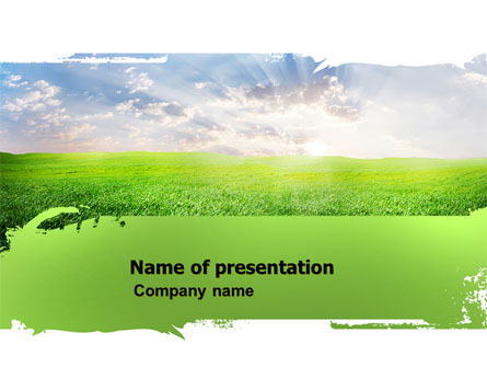 Aurora Over The Green Field Presentation Template, Master Slide