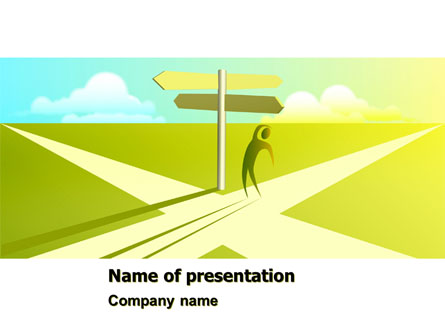 Crossroad Sign Presentation Template, Master Slide