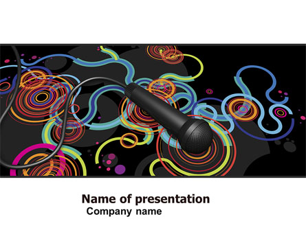 Microphone Of 70th Presentation Template, Master Slide