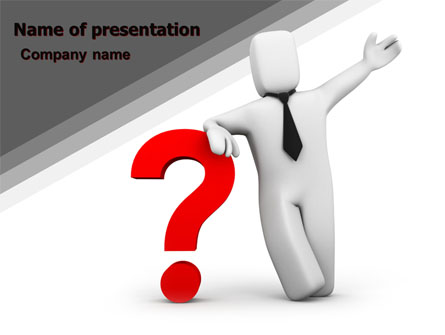 Red Question Mark Under Hand Of Man Presentation Template, Master Slide