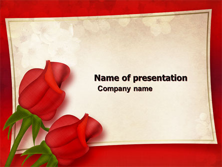 Red Roses Card Presentation Template, Master Slide