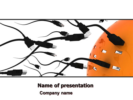 USB Cables Presentation Template, Master Slide
