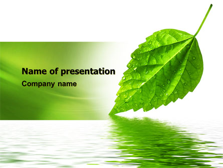 Green Leaf Falling Presentation Template, Master Slide