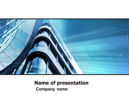 Blue Colored Skyscraper Presentation Template, Master Slide