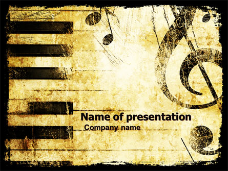 Piano Keyboard With Treble Clef Presentation Template, Master Slide