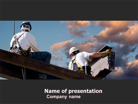 Builders On Roof Presentation Template, Master Slide