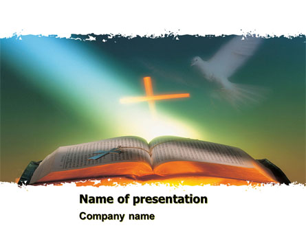 Bible With Holy Dove Presentation Template, Master Slide