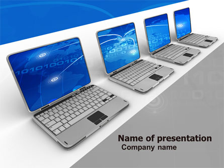 Laptops Line Presentation Template, Master Slide