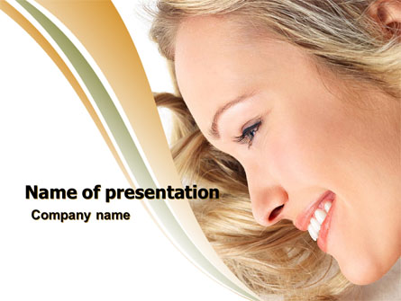 Smiling Girl With Amazing Hair Presentation Template, Master Slide