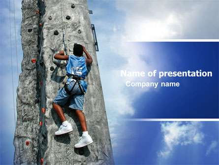 Climber On A Climbing Wall Presentation Template, Master Slide