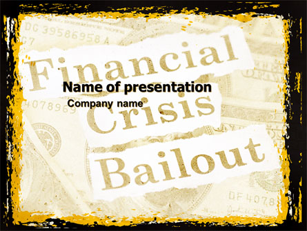 Financial Crisis Bailout Presentation Template, Master Slide