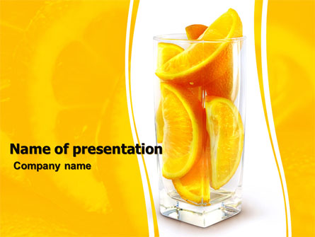 Glass Of Orange Slices Presentation Template, Master Slide