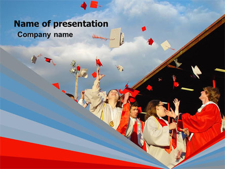 Graduation In Red Blue Colors Presentation Template, Master Slide