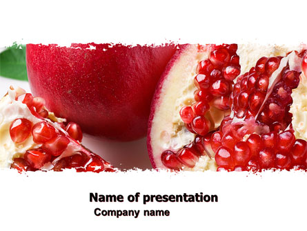 Pomegranate On A Green White Background Presentation Template, Master Slide