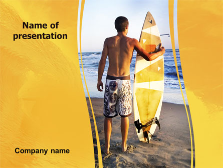 Surfer On A Sunset Presentation Template, Master Slide