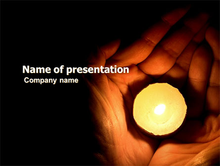 Candle In Hands Presentation Template, Master Slide