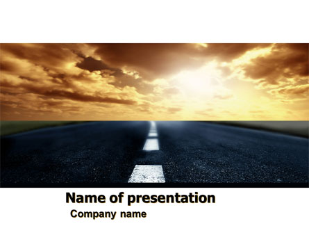 Long Distance Road Presentation Template, Master Slide