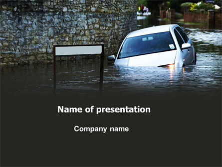Road Flooding Presentation Template, Master Slide