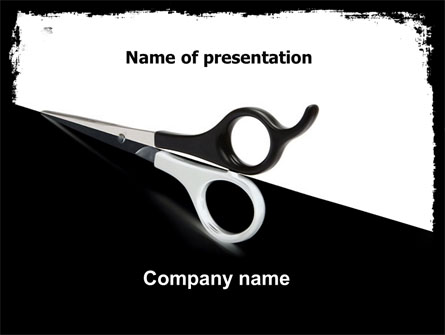 Black And White Scissors Presentation Template, Master Slide