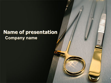 Surgical Instruments In A Dark Colors Presentation Template, Master Slide