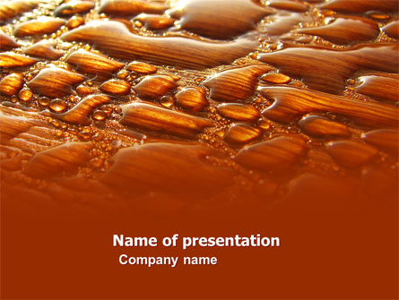 Water Drops On A Brown Background Free Presentation Template, Master Slide