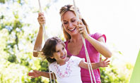 Mother and Daughter On A Swing Presentation Template