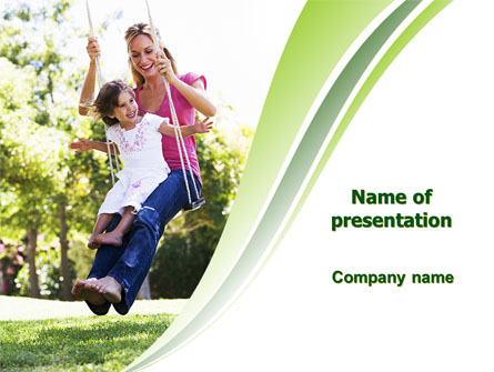 Mother and Daughter On A Swing Presentation Template, Master Slide