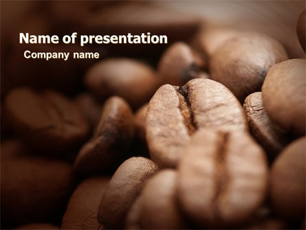 Coffee Beans In Brown Color Presentation Template, Master Slide