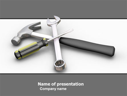 Tools In Gray Color Presentation Template, Master Slide