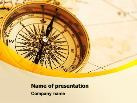 Compass Lying On The Map Presentation Template, Master Slide