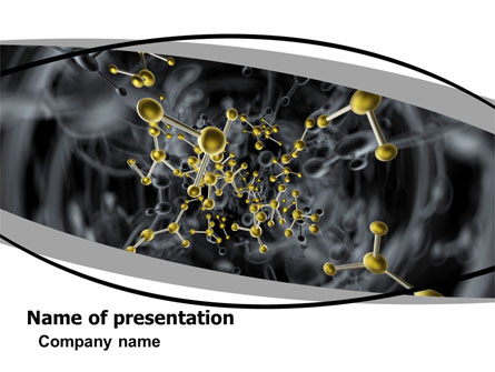 Molecular Model In Dark Blue Colors Presentation Template, Master Slide