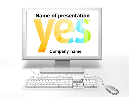 Yes Computer Presentation Template, Master Slide