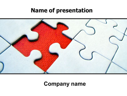 Last Red Piece to Complete Puzzle Presentation Template, Master Slide