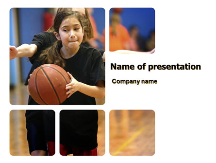Women's Basketball in School Presentation Template, Master Slide