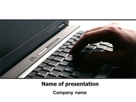 Hand On Laptop Presentation Template, Master Slide