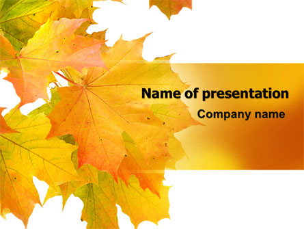 Yellow Leaves Of Maple Presentation Template, Master Slide