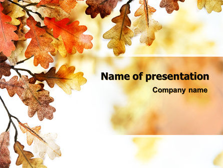 Yellow Oak Leaves Presentation Template, Master Slide