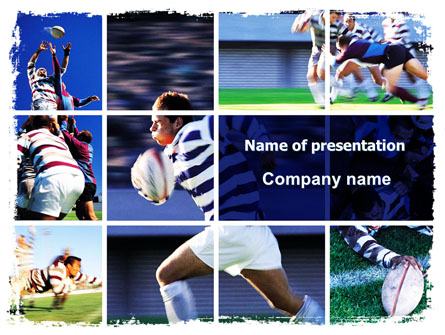 Rugby Collage Presentation Template, Master Slide