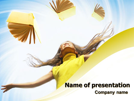 Girl With Books Presentation Template, Master Slide