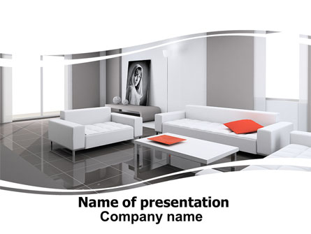 Interior Design Of Living Room Presentation Template, Master Slide