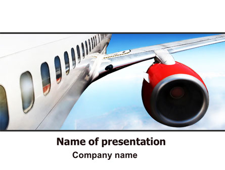 Commercial Airliner In Flight Presentation Template, Master Slide