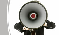 Speaker With Megaphone Presentation Template