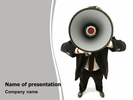 Speaker With Megaphone Presentation Template, Master Slide