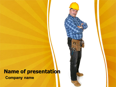 Builder With A Tool Belt Presentation Template, Master Slide